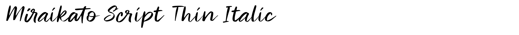 Miraikato Script Thin Italic image